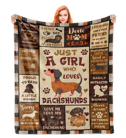 Dachshund Weiner Dog Themed Gift Blanket