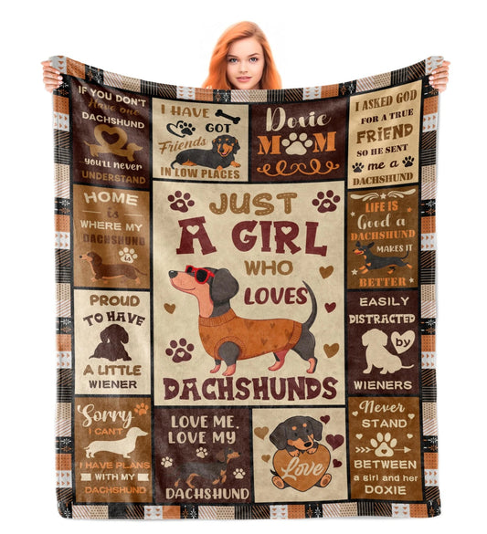Dachshund Weiner Dog Themed Gift Blanket