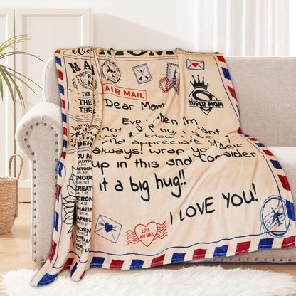 To My Mom Air Mail Blanket For Mom