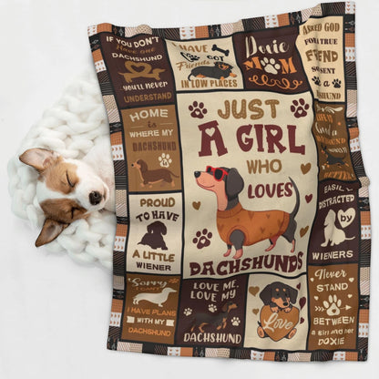 Dachshund Weiner Dog Themed Gift Blanket