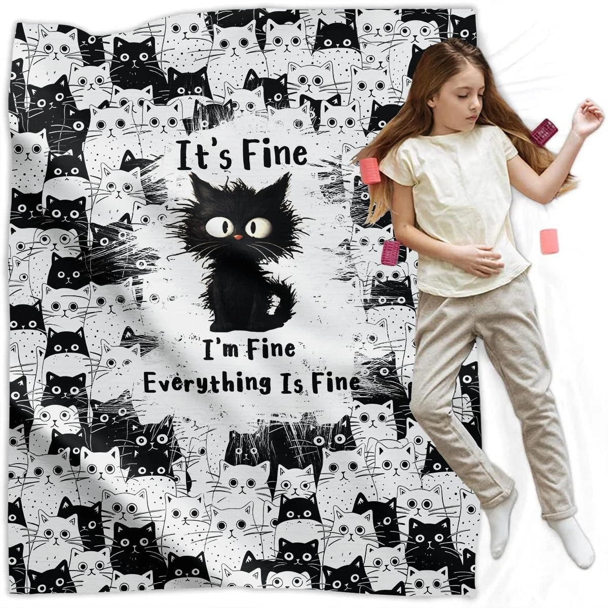 Cat Blanket, Black Cat Gifts for Cats Lovers
