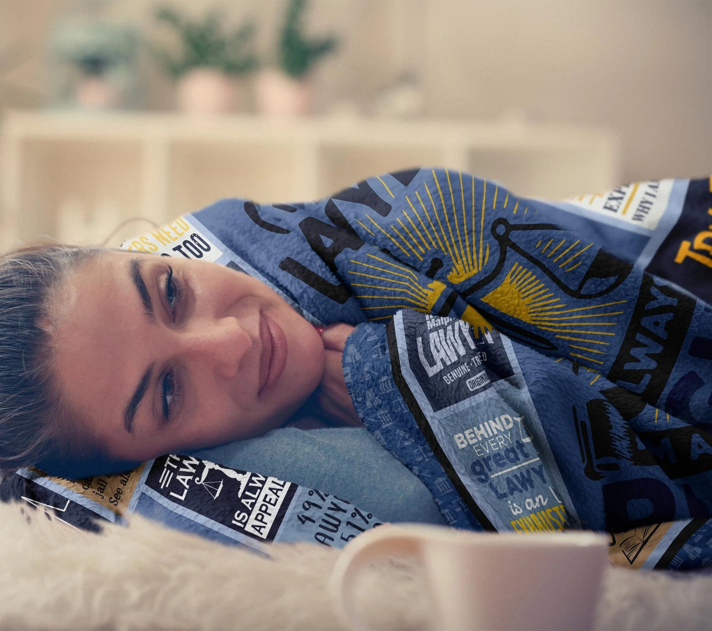 Navy Blue Lawyer I'm Always Right Blanket Gift