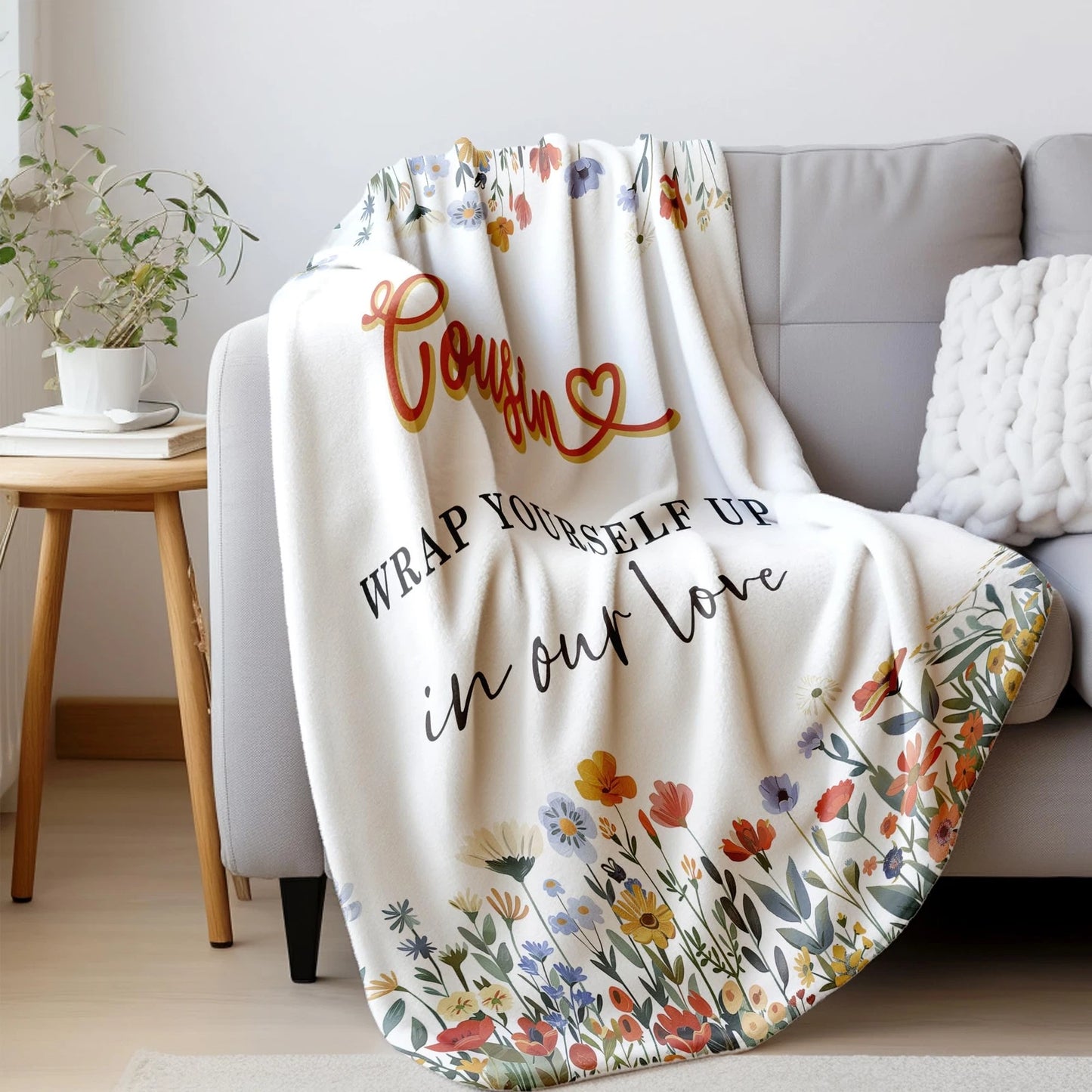 Cousin Wildflower Love Blanket Gift