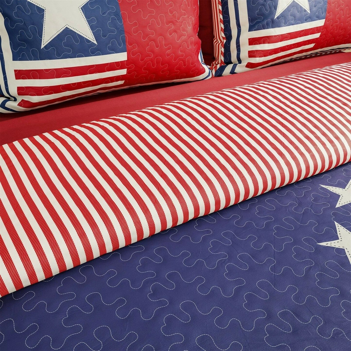 Patriotic Betsy Ross Stars Bedding Set, US Flag Decor