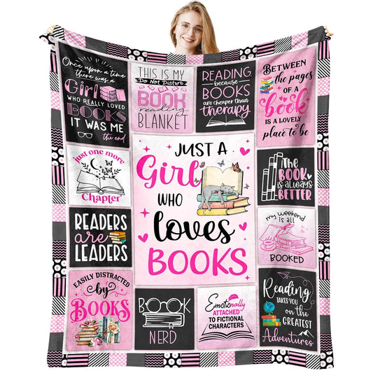 Pink Book Lover Blanket Gift For Girls