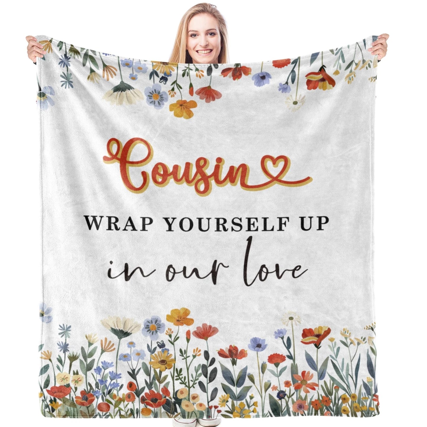 Cousin Wildflower Love Blanket Gift