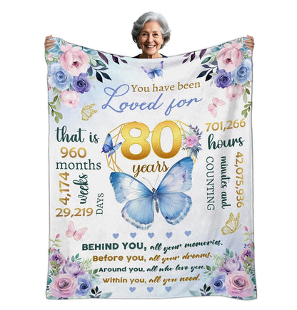 80th Birthday Gifts Blanket Butterflies 1944 Women Happy Birthday