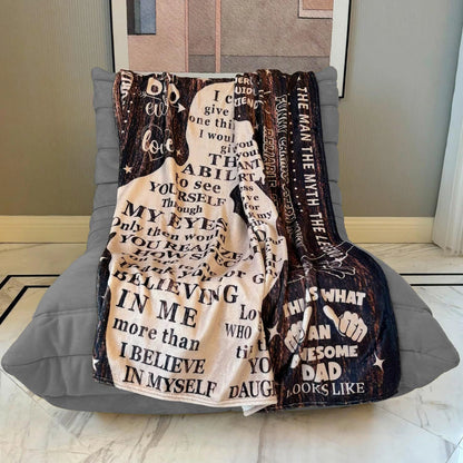 To My Dad Daughter Quotes Blanket For Dad