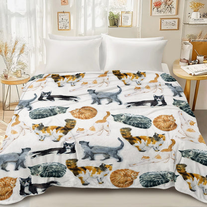 Cat Pattern Blanket, Kitten Lover Gift