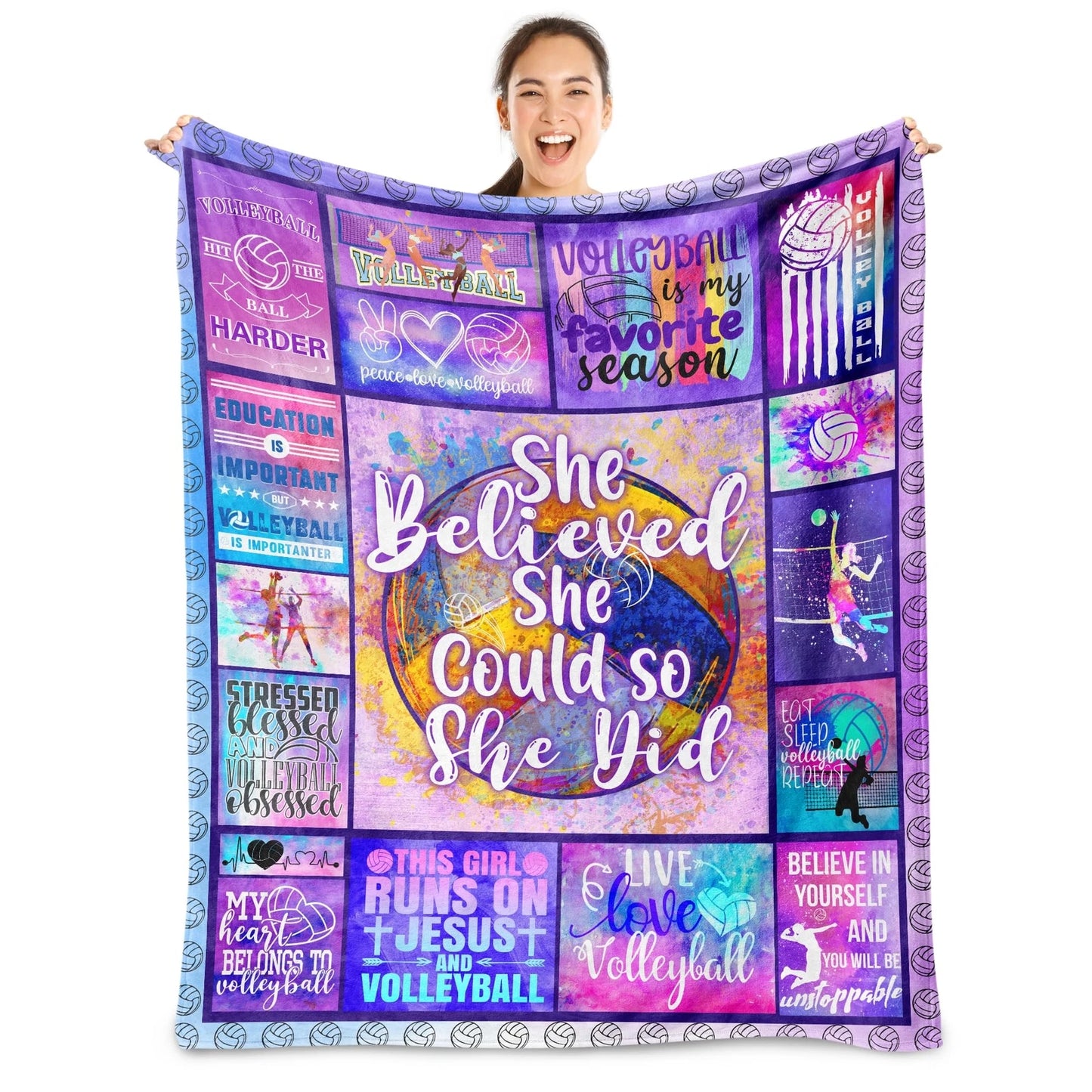 Eat Sleep Volleyball Repeat Player Blanket