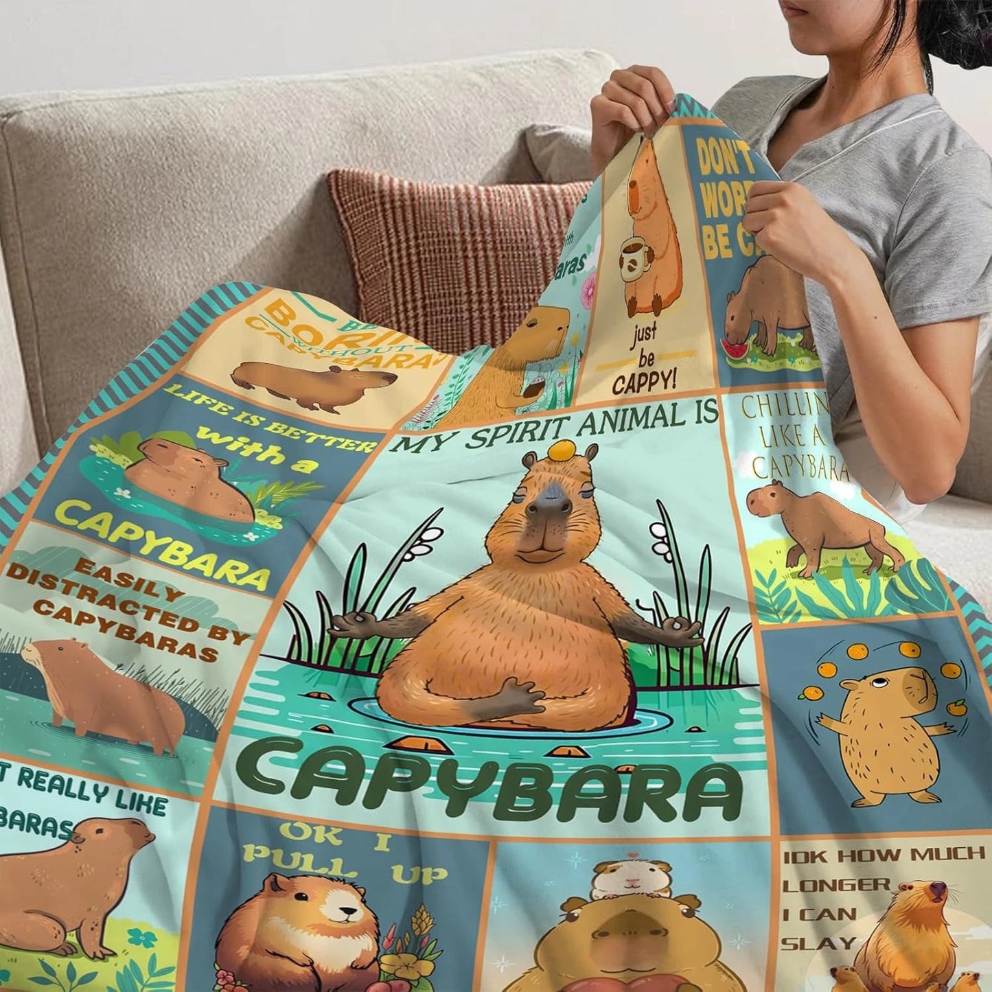 Capybara Blanket Gift for Girls Boys Kids
