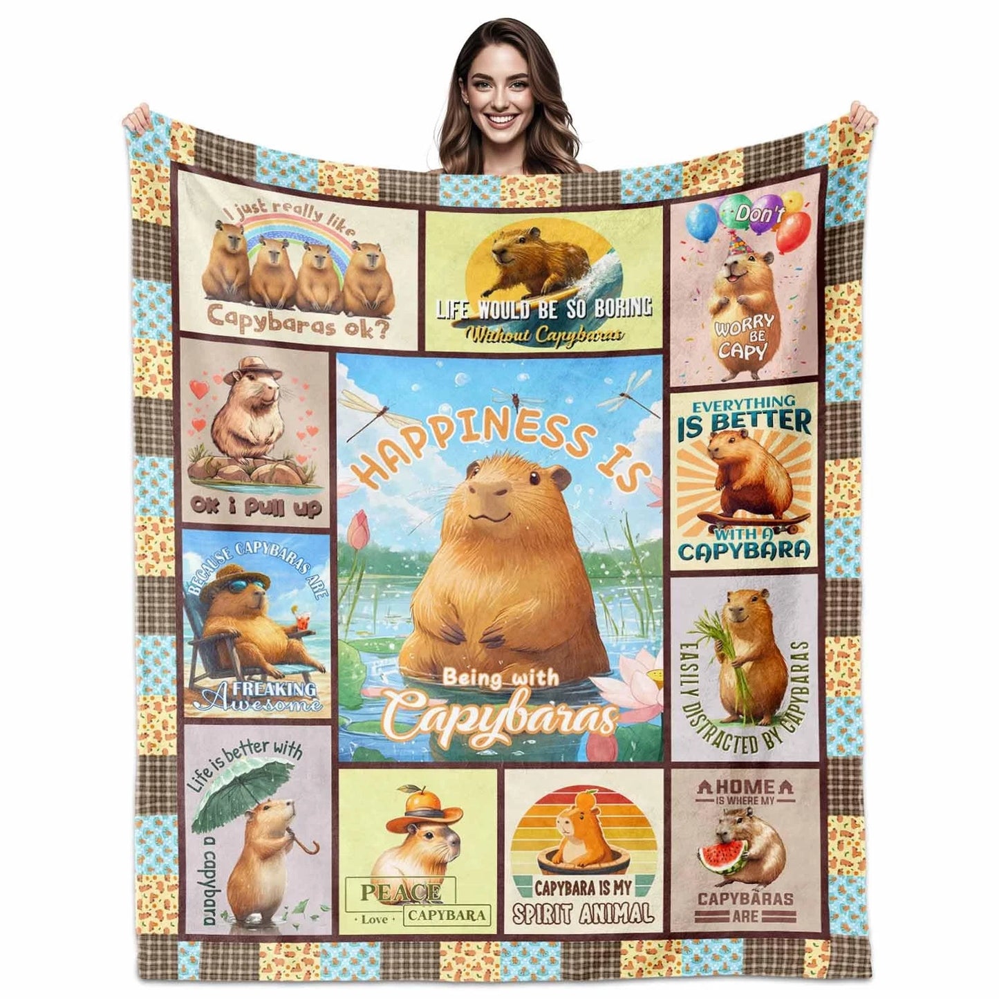 Capybara Spirit Animal Lover Gift Blanket