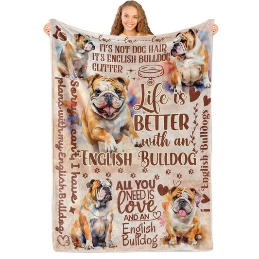 English Bulldog Quotes Blanket Dog Lover