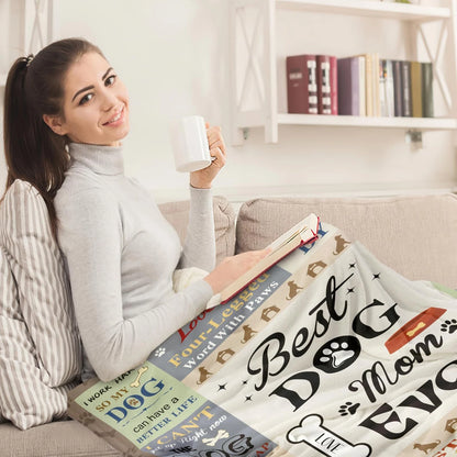 Best Dog Mom Ever Quotes Throw Blanket For Mom