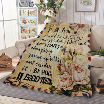 To My Mom Art Throw Blanket For Mom