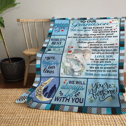 To Our Grandson Elephant Quotes Throw Blanket