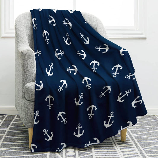 Nautical Anchor Blanket Gifts for Men Women Kids Boy