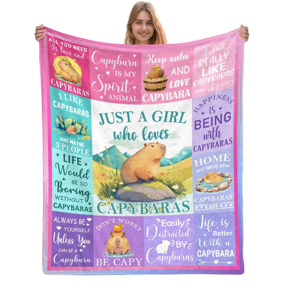 Capybara Blanket Capybaras Gifts for Girls