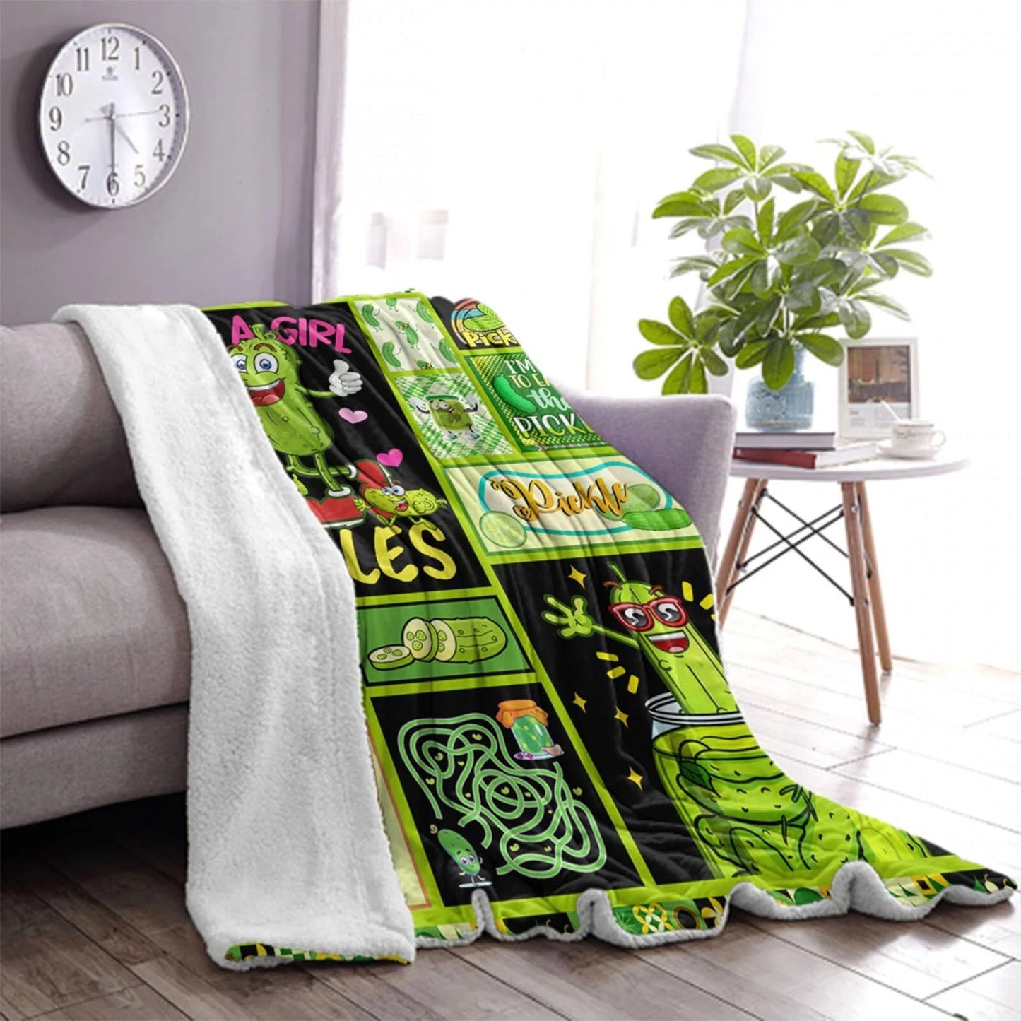 Pickleball Lover Cartoon Quotes Blanket