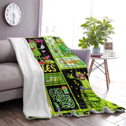 Pickleball Lover Cartoon Quotes Blanket