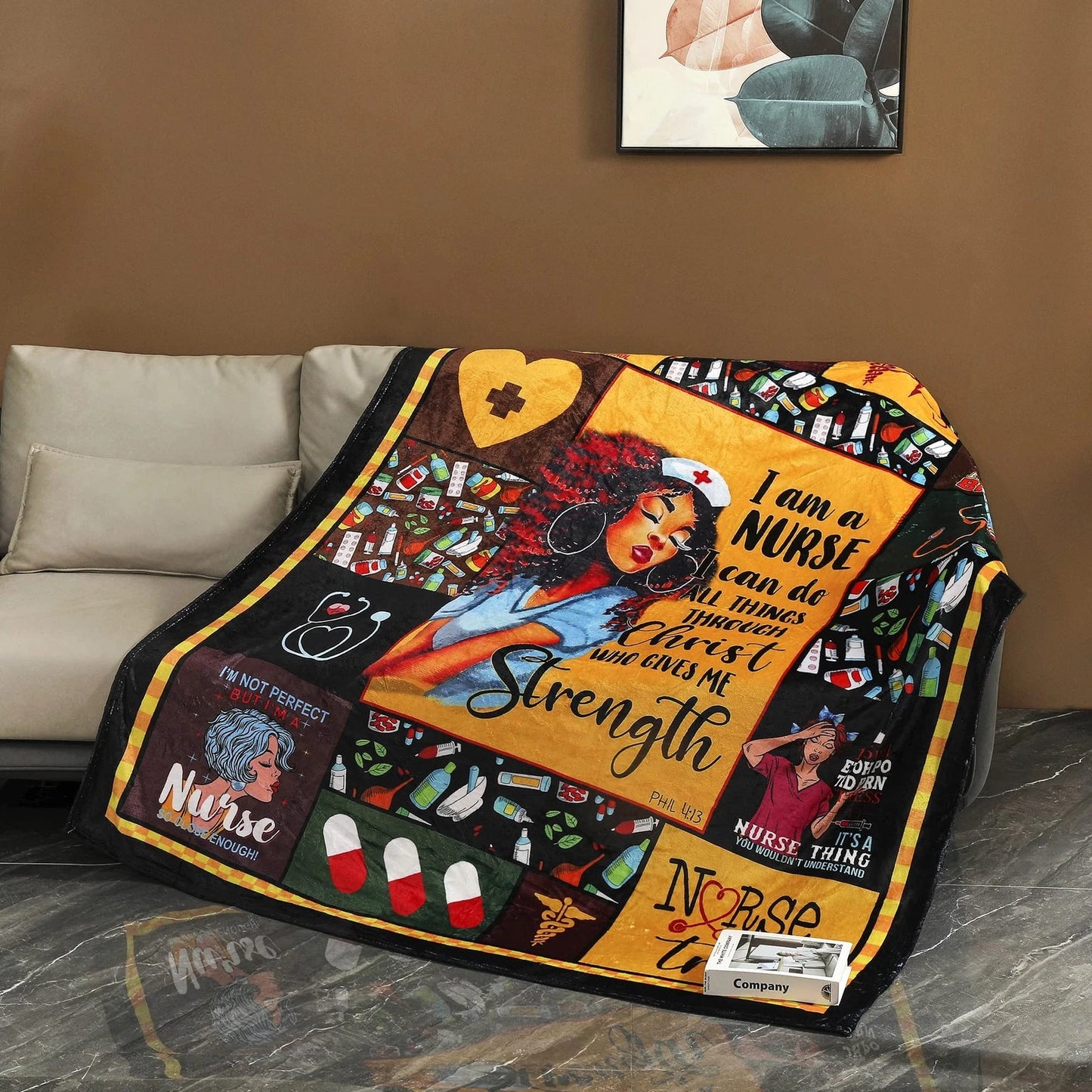 Black Nurse Gift Art Blanket Quotes