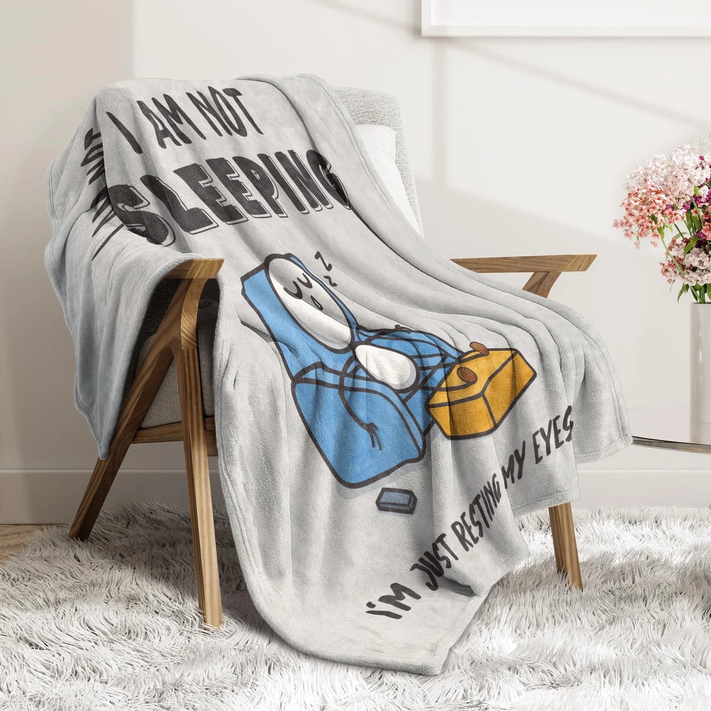 Dad Funny I'm Just Resting My Eyes Blanket