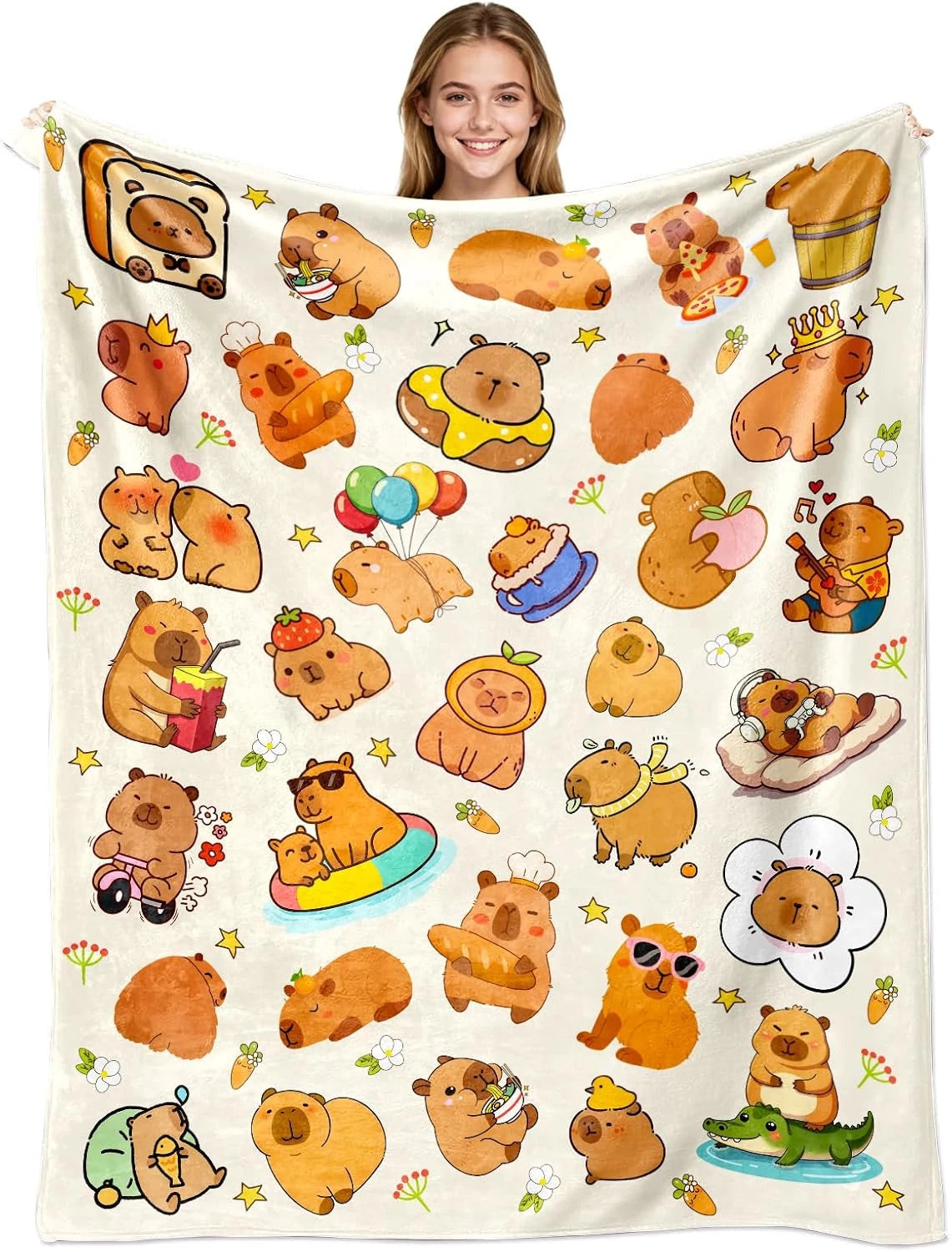 Capybara Blanket Warm Flannel Capybaras