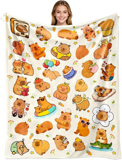 Capybara Blanket Warm Flannel Capybaras