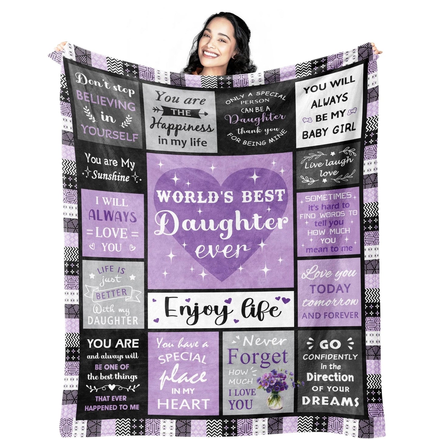 World's Best Daughter Quotes Blanket