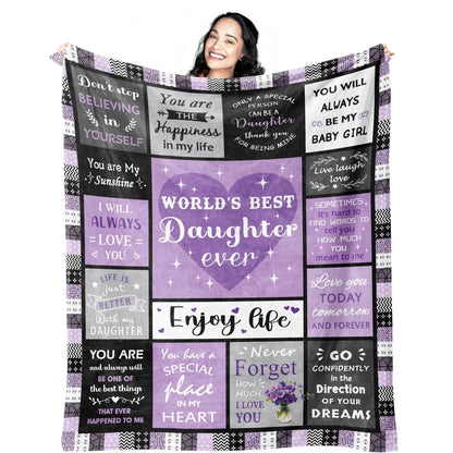 World's Best Daughter Quotes Blanket