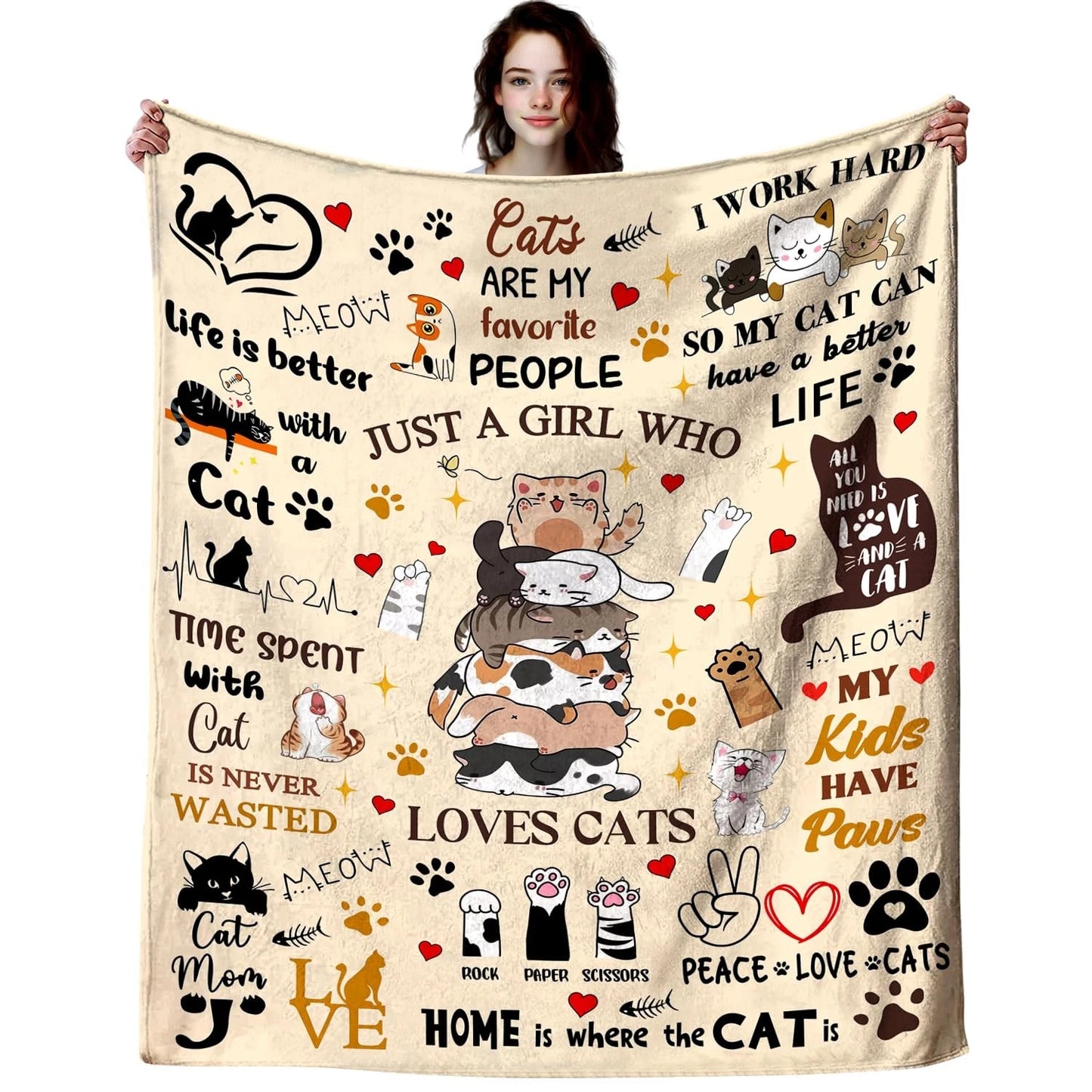 Cat Blanket Cats Gifts for Girls Women