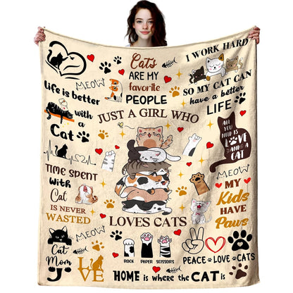Cat Blanket Cats Gifts for Girls Women