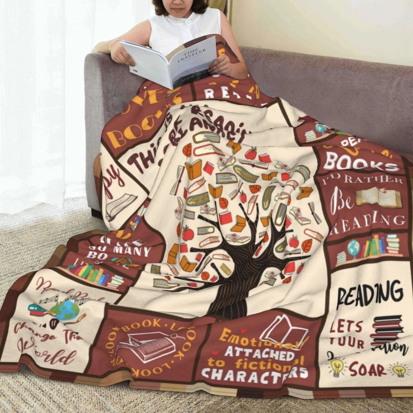 Eat Sleep Read Repeat Book Lover Blanket