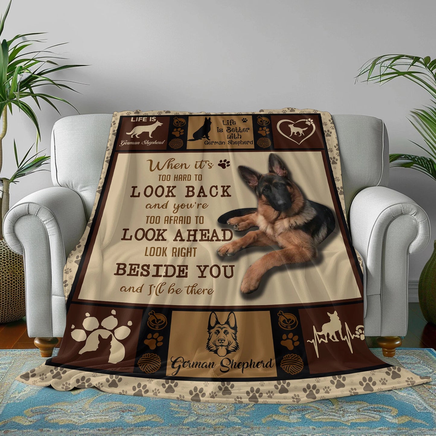 German Shepherd Quote Dog Lover Blanket