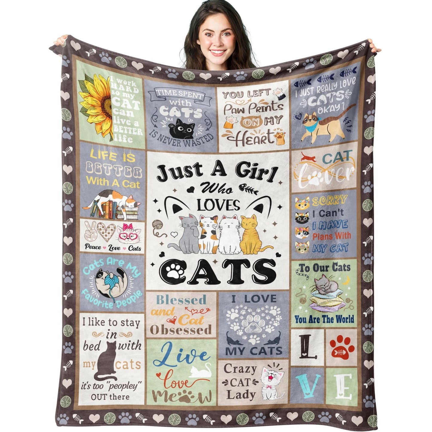 Just A Girl Who Loves Cats Quotes Blanket For Cat