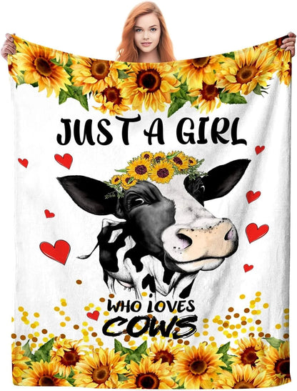 Cow Balnket Sunflower Soft Cozy