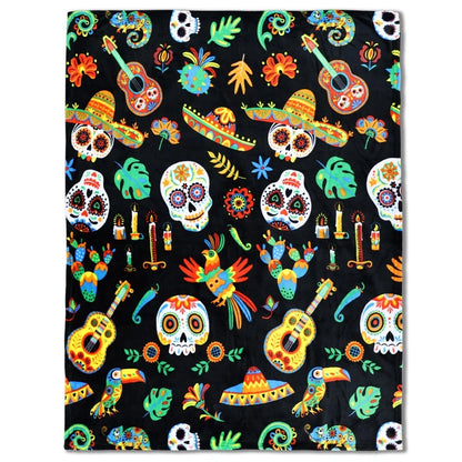 Sugar Skull Fiesta Soft Plush Blanket