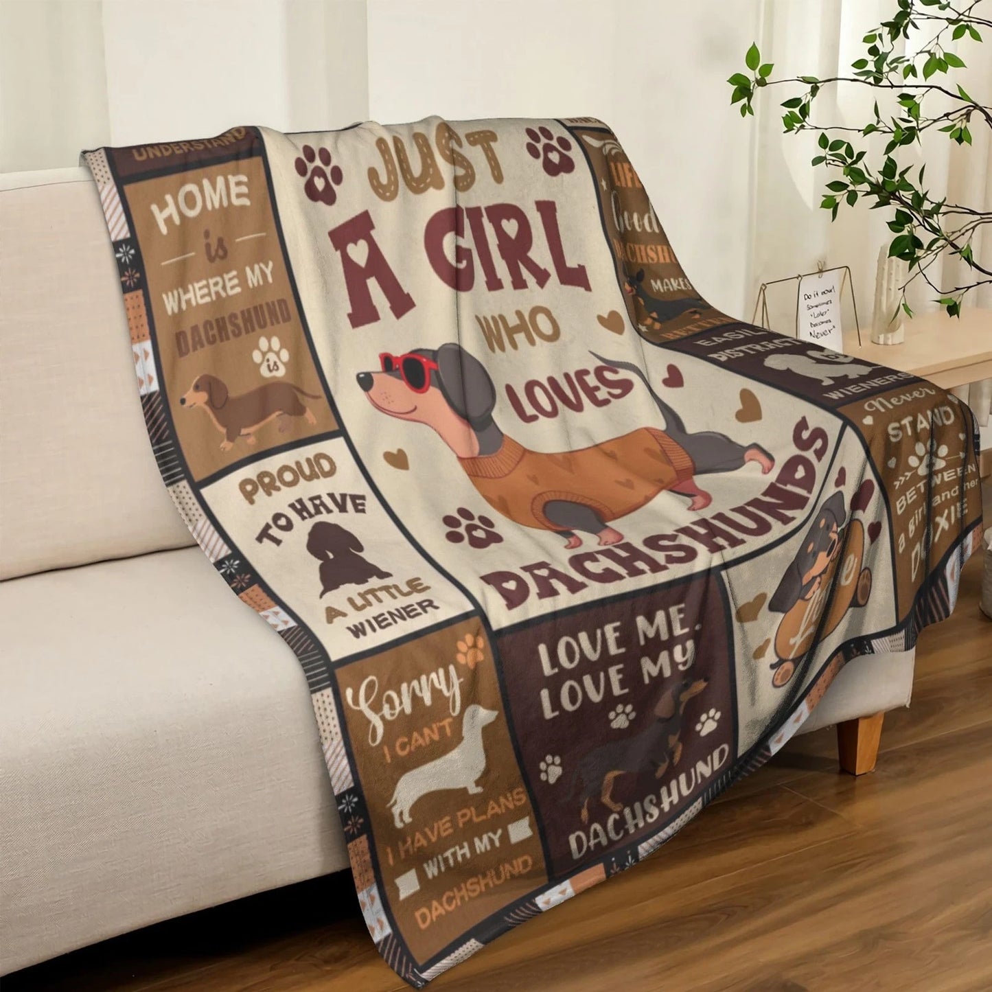 Dachshund Weiner Dog Themed Gift Blanket