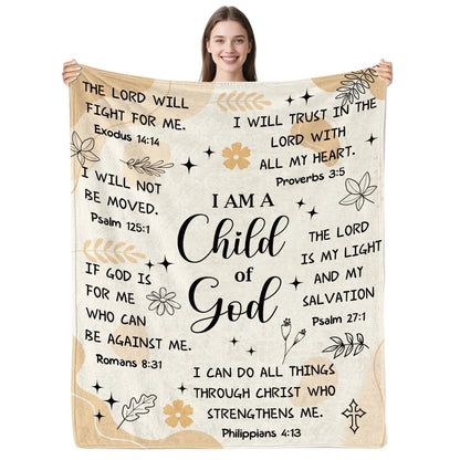 Christian Gifts for Women, I Am A Child of God Blankets