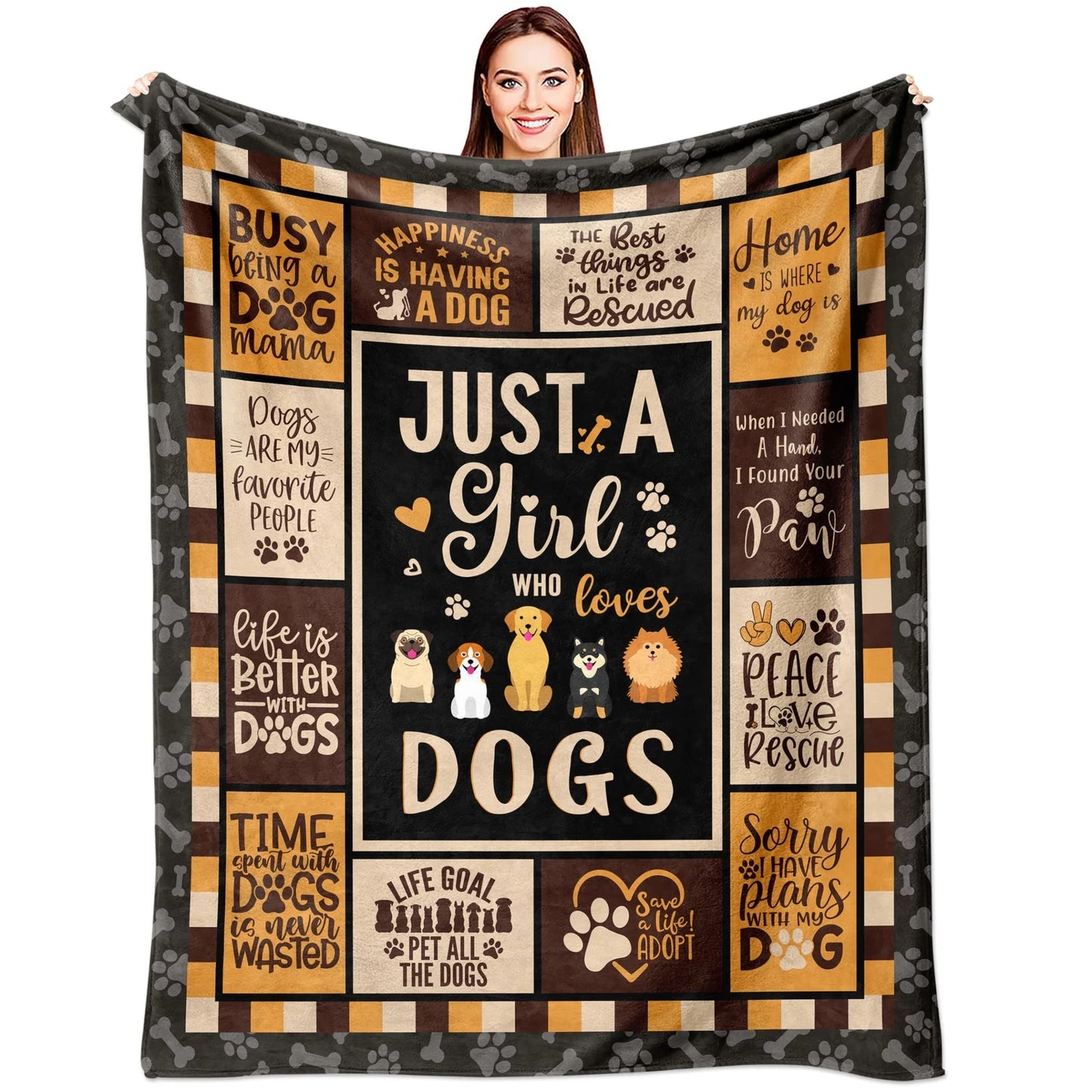 Girl Dog Lover Quotes Blanket For Mom