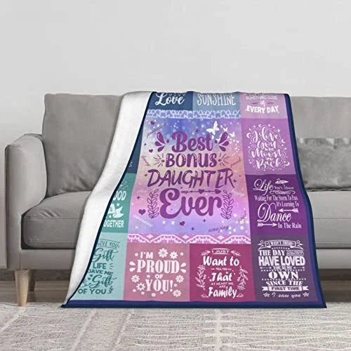 Best Bonus Daughter Ever Quotes Blanket