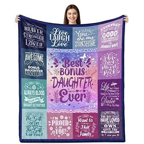 Best Bonus Daughter Ever Quotes Blanket