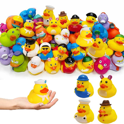 Mini rubber ducks - Summer children's swimming pool float toys.