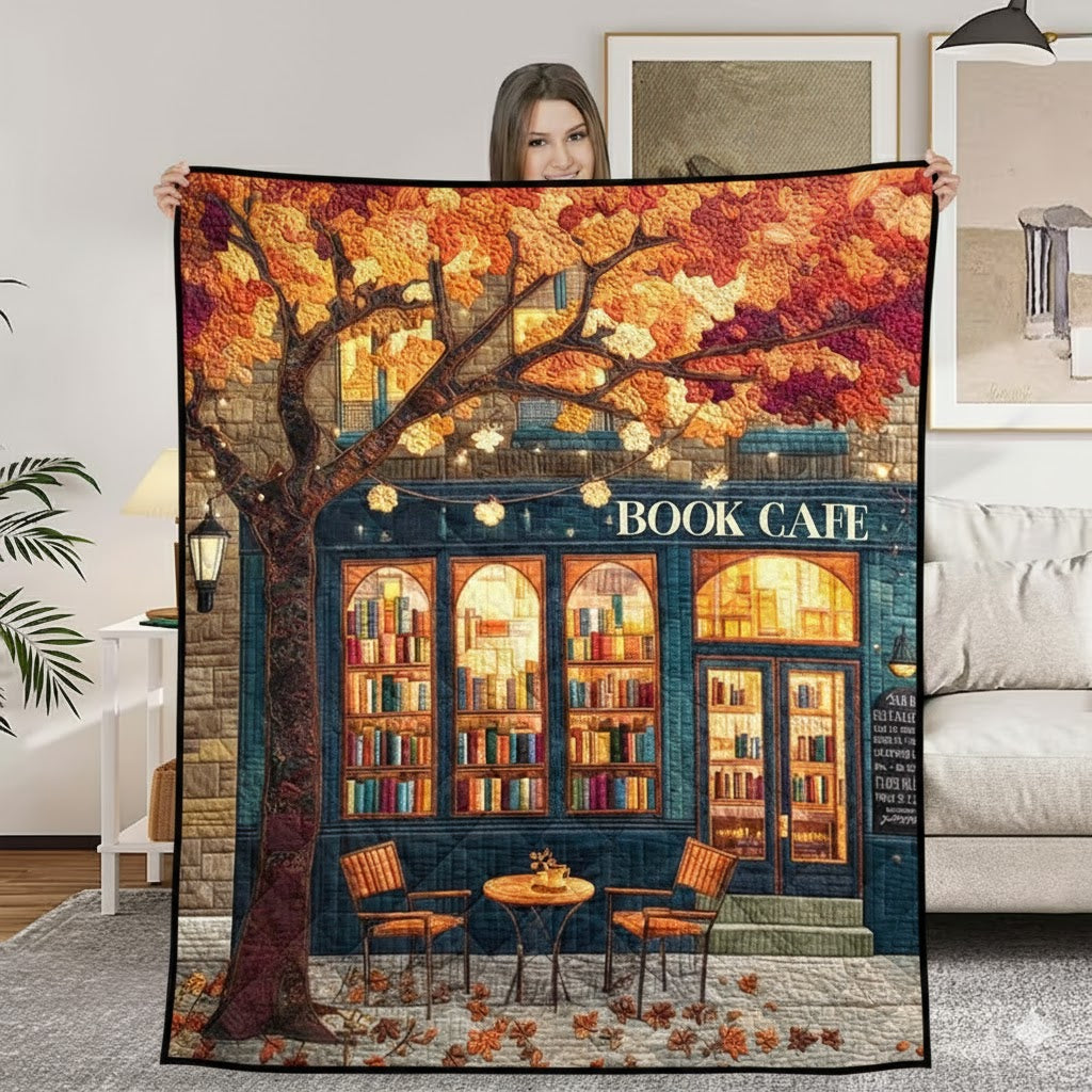Book Cafe Quilt, Fall Bookstore Blanket